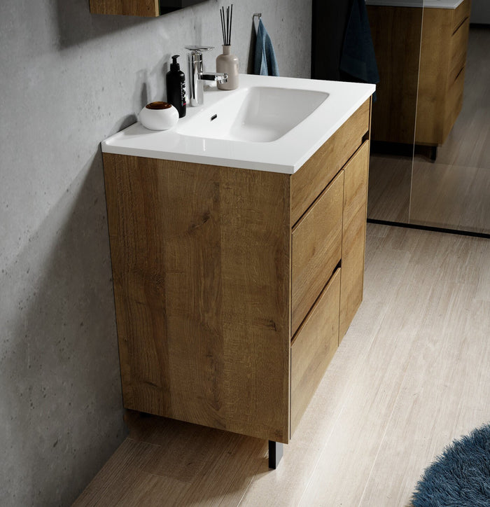 Badplaats Badkamermeubel Set Salzburg 80 cm - Eiken - Badmeubel