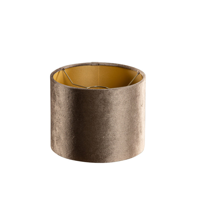 QAZQA Velours lampenkap bruin met gouden binnenkant 18|18|14