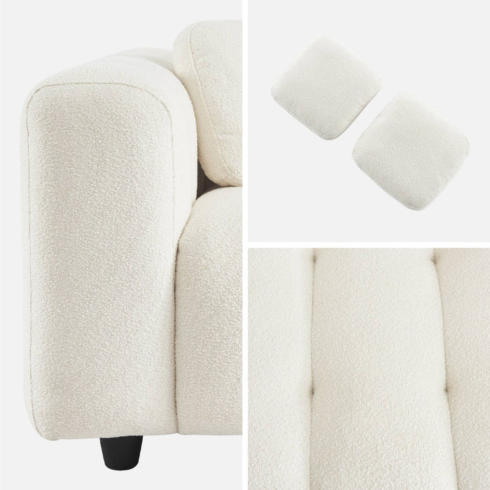 sweeek - 2-zitsbank, bekleed met bouclé textuur