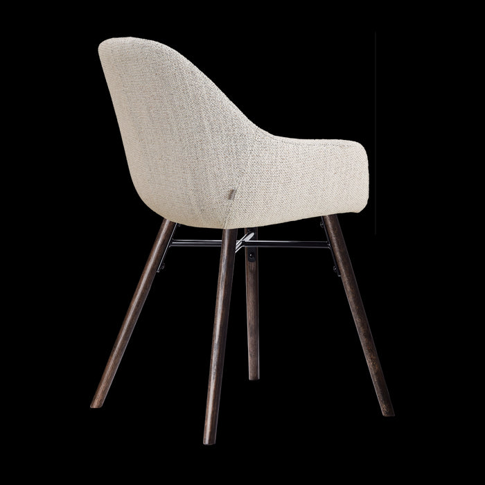 Nolon Nena-Mae Eetkamerstoel Beige Gemêleerd - Armleuning - Walnoot