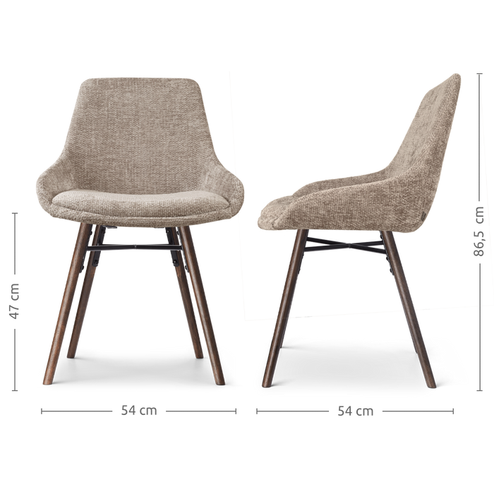 Nolon Nena-Isa Eetkamerstoel Bruin - Stof - Walnoot Poten