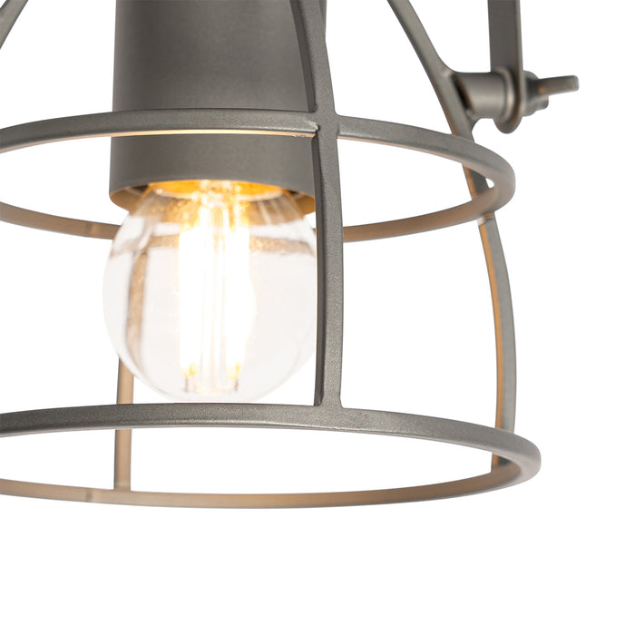 QAZQA Industriële spot donkergrijs met hout verstelbaar - Arthur