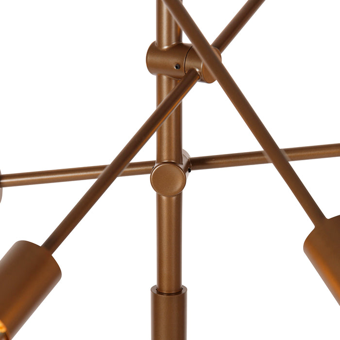 QAZQA Industriële hanglamp donkerbrons 6-lichts - Sydney