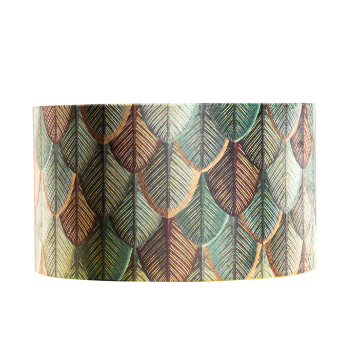 QAZQA Velours lampenkap blad dessin met gouden binnenkant 35|35|20
