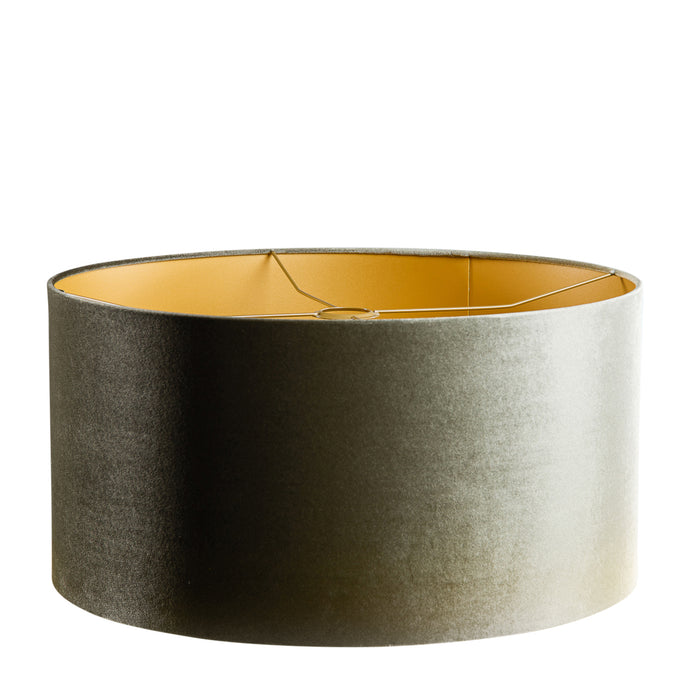 QAZQA Velours lampenkap groen met gouden binnenkant 50|50|25