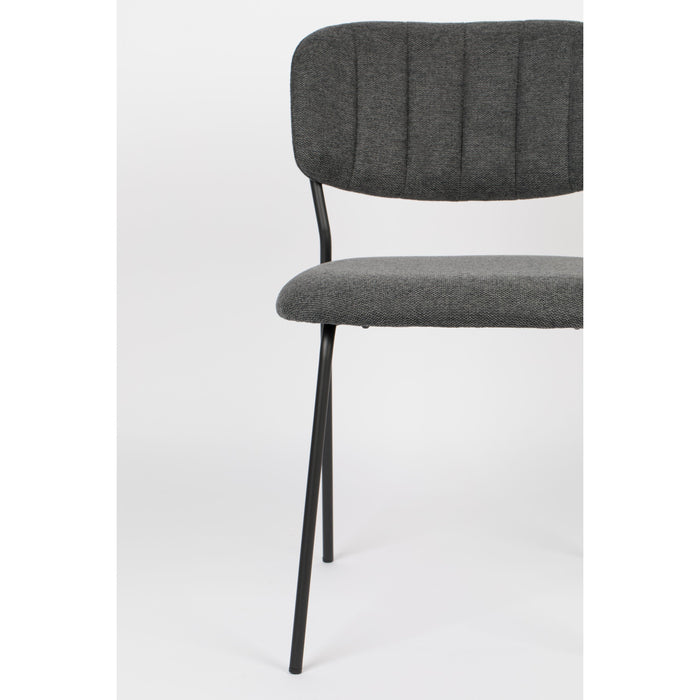 Housecraft Living Jolien Eetkamerstoelen Zwart| Grijs - Set van 2