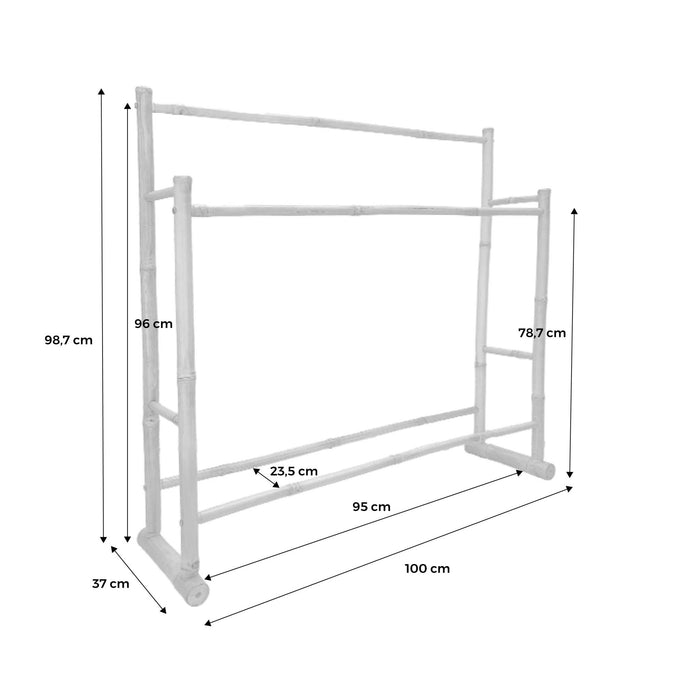 sweeek - Bamboe dubbel handdoekenrek
