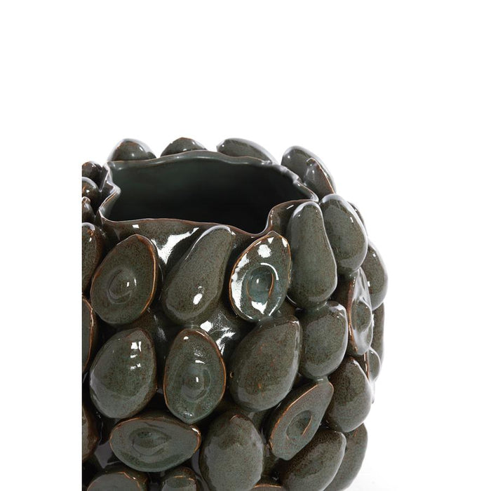 Light&living Vaas deco 36x35,5x31,5 cm AVOCADO keramiek bruin+groen