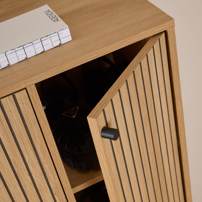 by fonQ Lamina Schoenenkast - 3 Lades - met Zijkast - Eiken