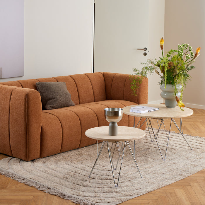 by fonQ Webby Salontafel Ø 80 cm - Crème / Chroom