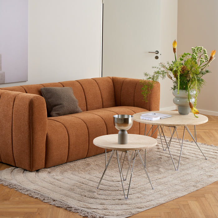 by fonQ Webby Bijzettafel Ø 55 cm - Crème / Chroom