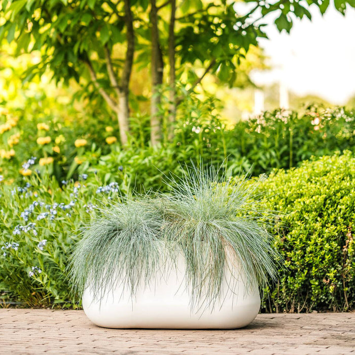 Elho Pure Cone Long Wheels 75 - Wit - L 74 x B x H 36 cm - Binnen en Buiten - 100% gerecycled