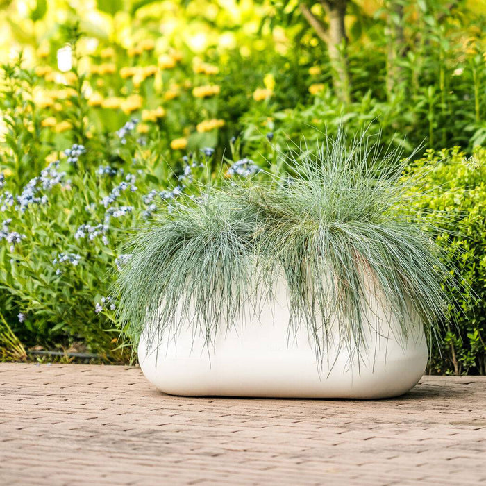 Elho Pure Cone Long Wheels 75 - Wit - L 74 x B x H 36 cm - Binnen en Buiten - 100% gerecycled