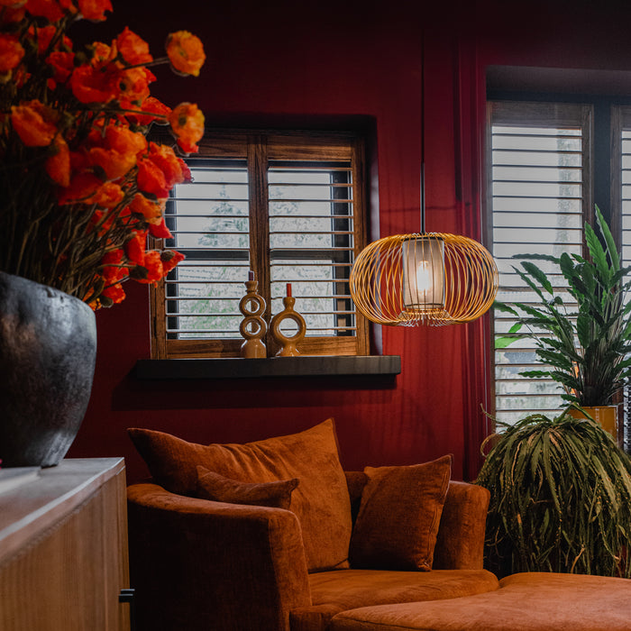 QAZQA Design hanglamp goud met zwart 50 cm - Marnie