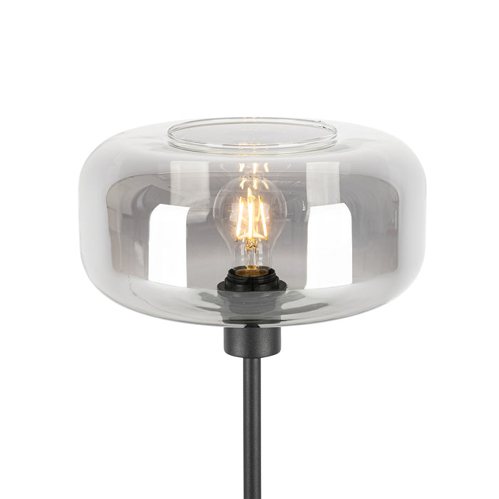 QAZQA Art deco tafellamp zwart met smoke glas - Bizle