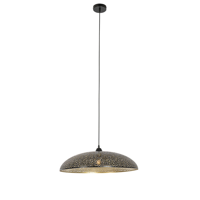 QAZQA Oosterse hanglamp zwart met goud 60 cm - Japke