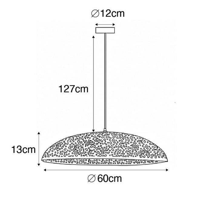 QAZQA Oosterse hanglamp zwart met goud 60 cm - Japke