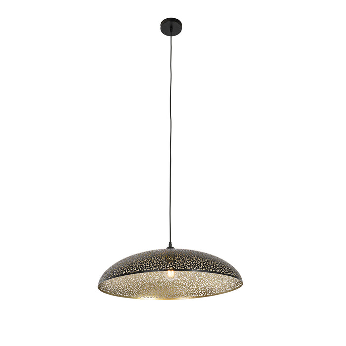 QAZQA Oosterse hanglamp zwart met goud 60 cm - Japke