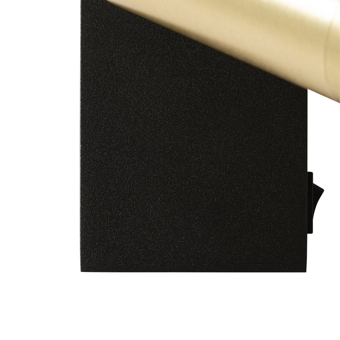 QAZQA Wandlamp zwart met goud verstelbaar met schakelaar - Jeana Luxe