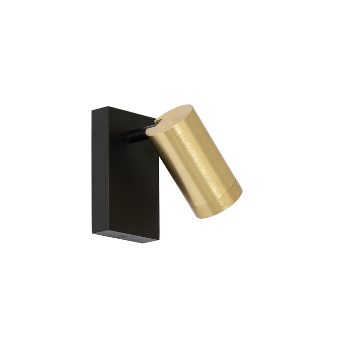 QAZQA Wandlamp zwart met goud verstelbaar met schakelaar - Jeana Luxe