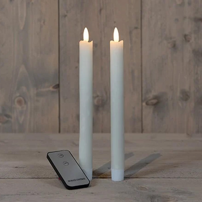 Anna's Collection LED dinerkaarsen - 2x - ivoor - 23 cm