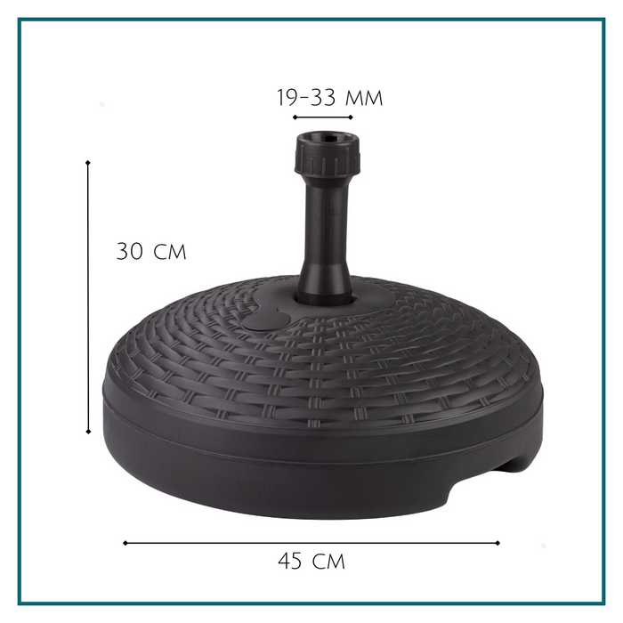 HIXA Aktive Parasolvoet Vulbaar Rotan Antraciet 20 KG 45x30cm