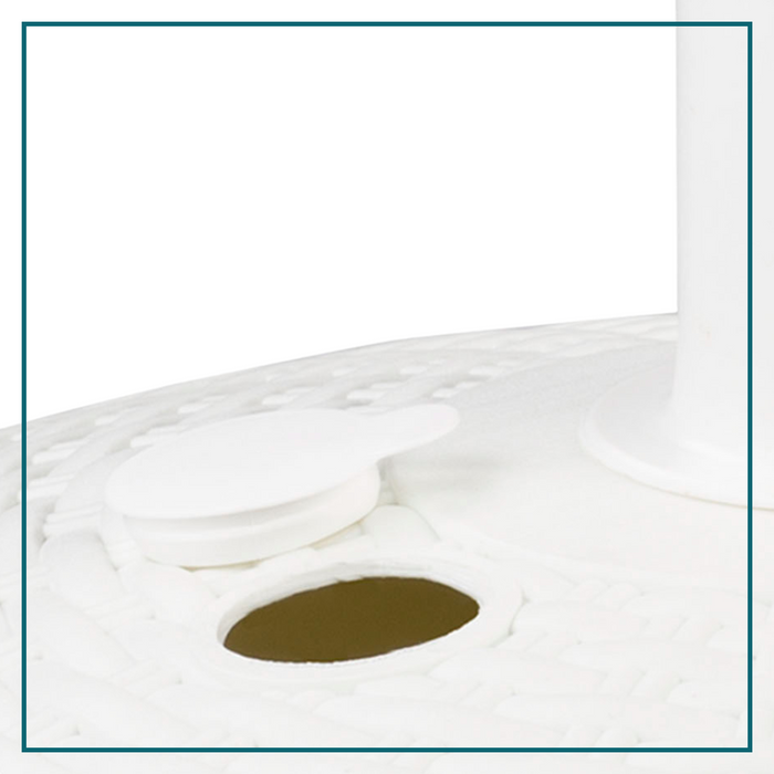 HIXA Aktive Parasolvoet Vulbaar Rotan Wit 20 KG 45x30cm