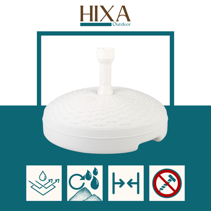 HIXA Aktive Parasolvoet Vulbaar Rotan Wit 20 KG 45x30cm