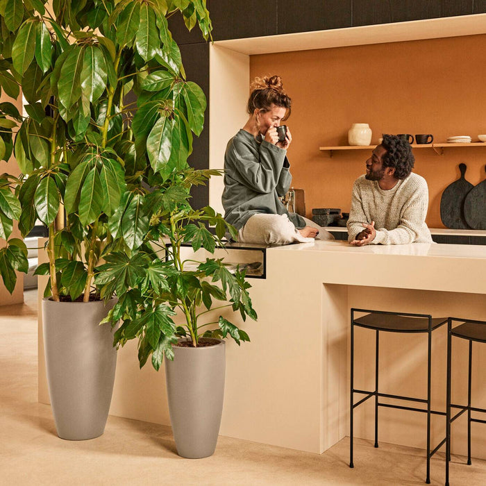 Elho June Round High 30 - Balanced beige - L 30 x B x H 53 cm - Binnen en Buiten - 100% gerecycled