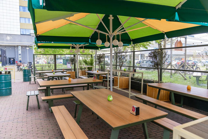 Aluminium picknicktafel Bermuda olijfgroen