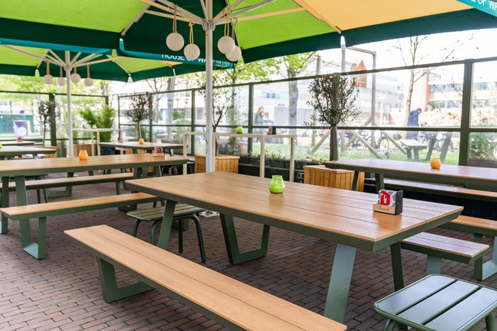 Aluminium picknicktafel Bermuda olijfgroen