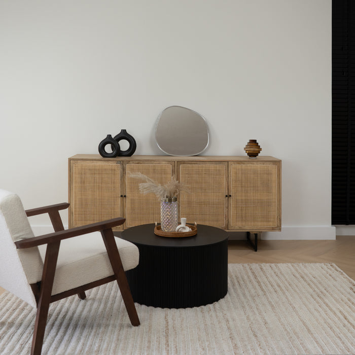 Lewis & Loft Salontafel Lonne - FSC® mangohout – Rond ⌀70 – Zwart