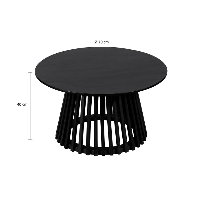 Lewis & Loft Salontafel Levi - FSC® mangohout - Rond ⌀70 - Zwart