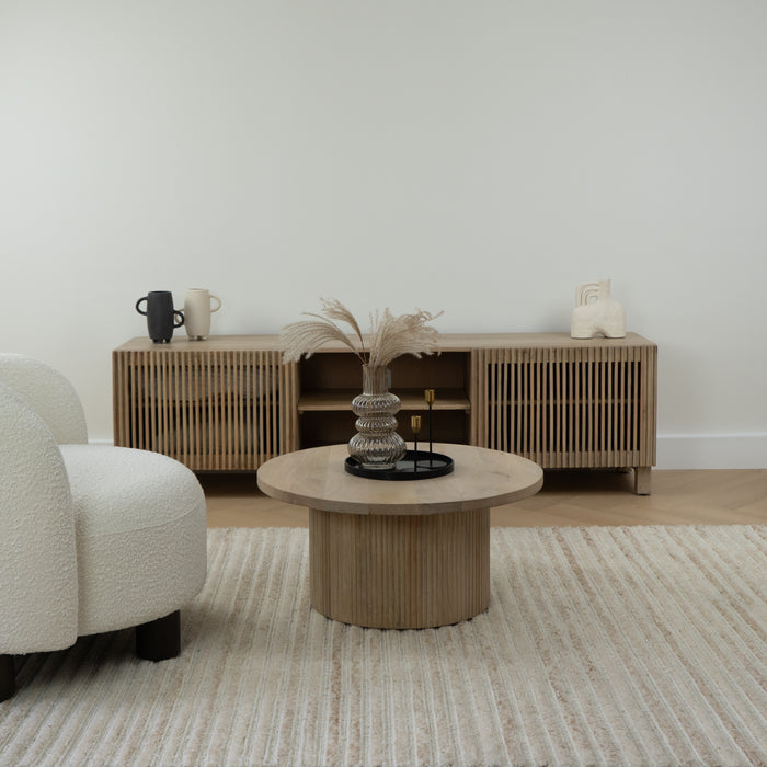 Lewis & Loft Salontafel Laila - FSC® Mangohout - Rond ⌀70 cm - Naturel