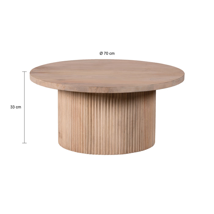 Lewis & Loft Salontafel Laila - FSC® Mangohout - Rond ⌀70 cm - Naturel