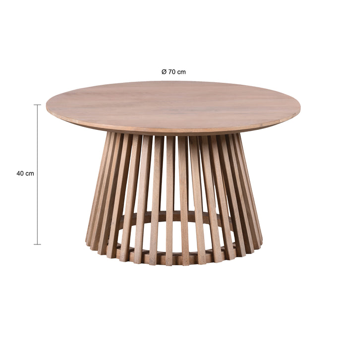 Lewis & Loft Salontafel Levi - FSC® mangohout - Rond ⌀70 - Naturel