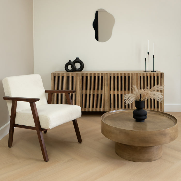 Lewis & Loft Salontafel Luus - FSC® mangohout - Rond ⌀80 cm - Bruin