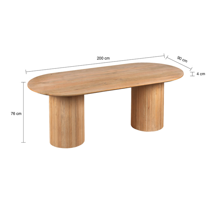 Lewis & Loft Eettafel Lynn – Ovaal – 200x90 cm – Naturel
