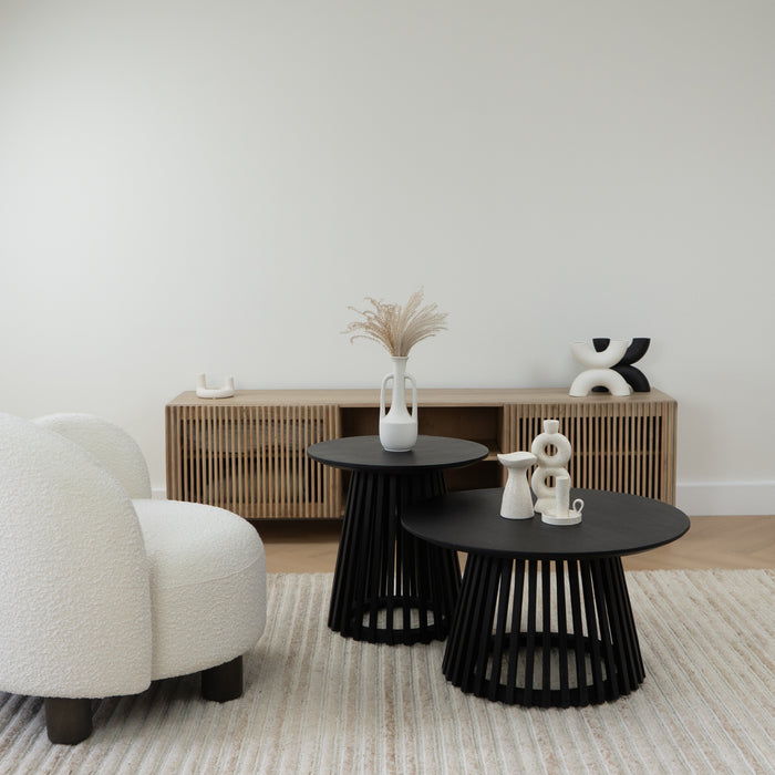 Lewis & Loft Bijzettafel Levi - FSC® mangohout - Rond ⌀50 - Zwart