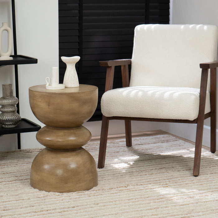 Lewis & Loft Bijzettafel Luis - FSC® mangohout - Rond ⌀35 - Bruin