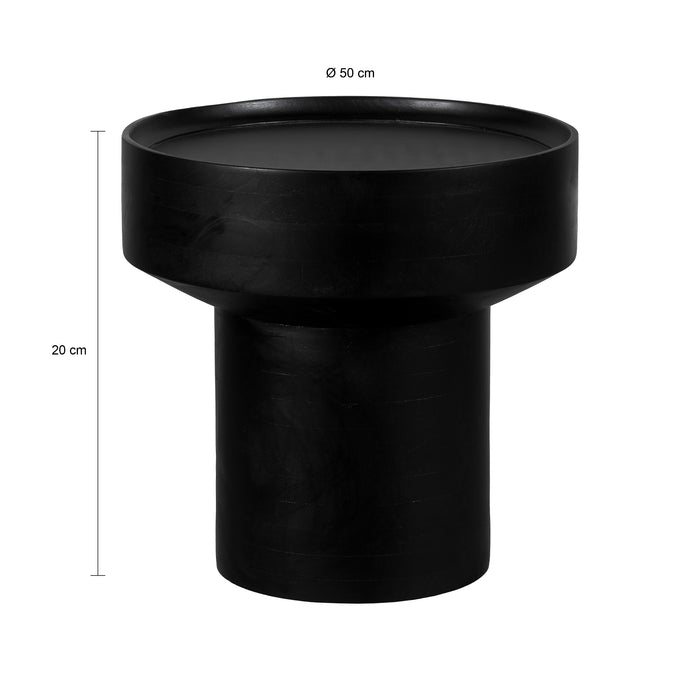 Lewis & Loft Bijzettafel Luus - FSC® mangohout - Rond ⌀50 - Zwart