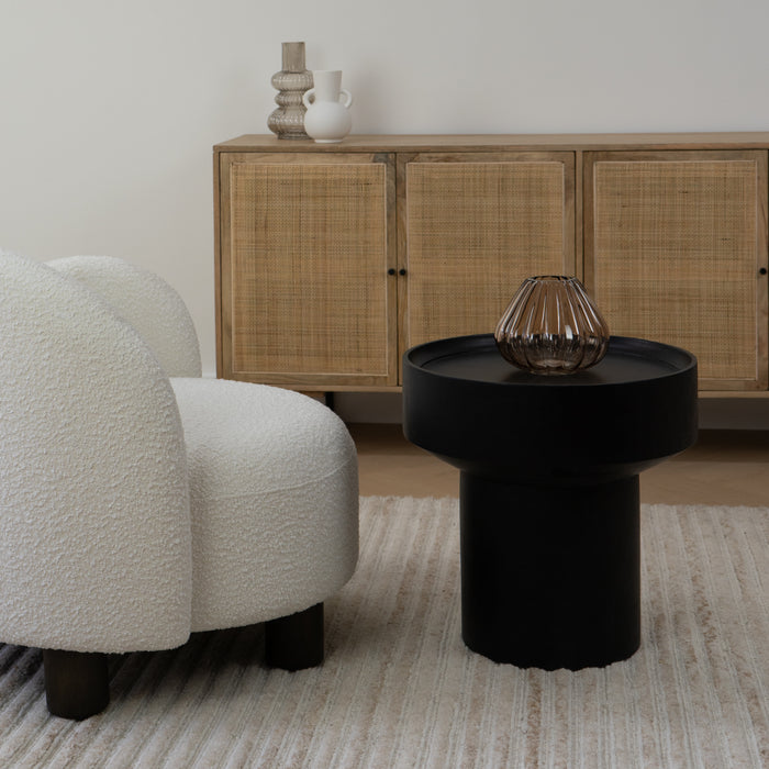 Lewis & Loft Bijzettafel Luus - FSC® mangohout - Rond ⌀50 - Zwart