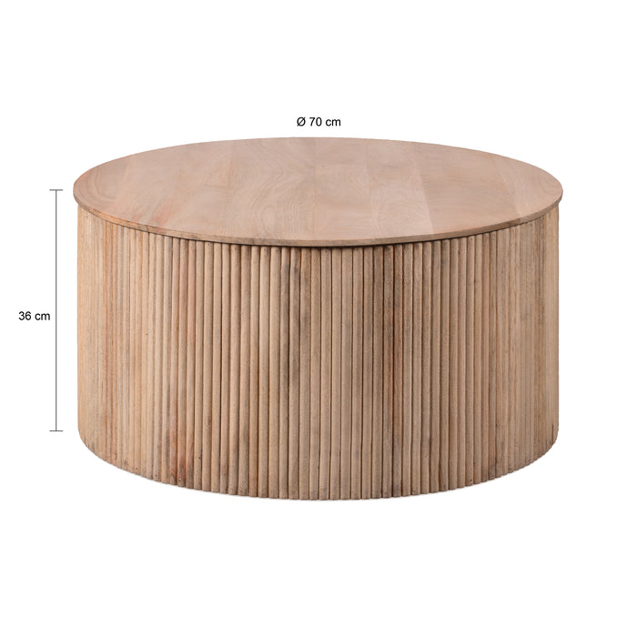 Lewis & Loft Salontafel Lonne - FSC® mangohout -Rond ⌀70cm - Naturel
