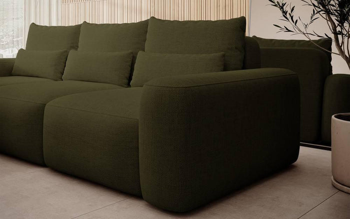 NADUVI Collection Hoekbank met slaapfunctie Calvados links chenille