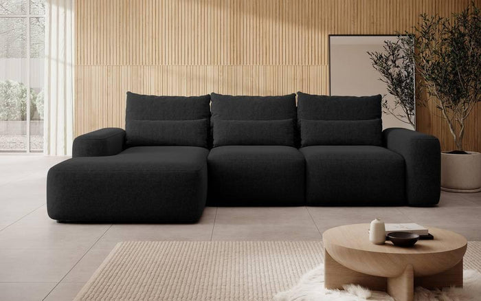 NADUVI Collection Hoekbank met slaapfunctie Calvados links chenille