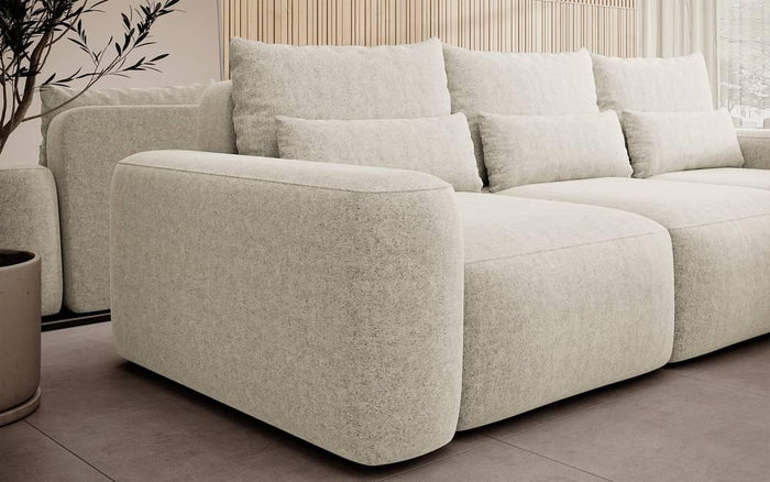 NADUVI Collection Hoekbank met slaapfunctie Calvados rechts chenille