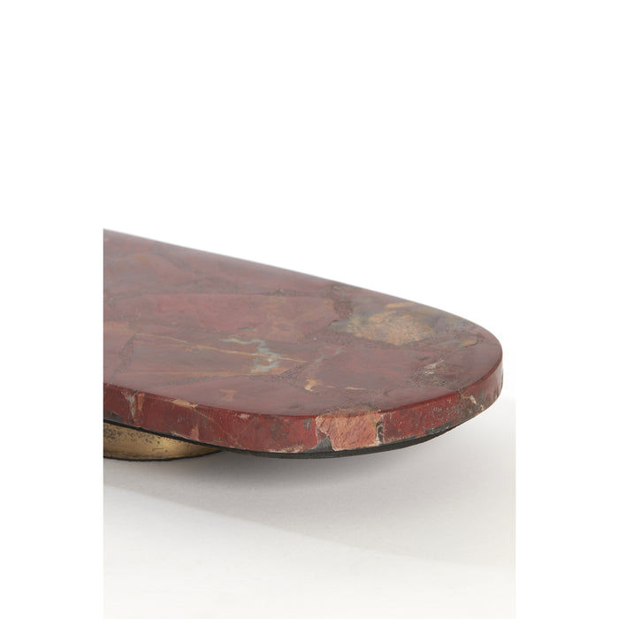 Light&living Schaal op voet 50x24x6 cm BELO rood agaat+antiek brons