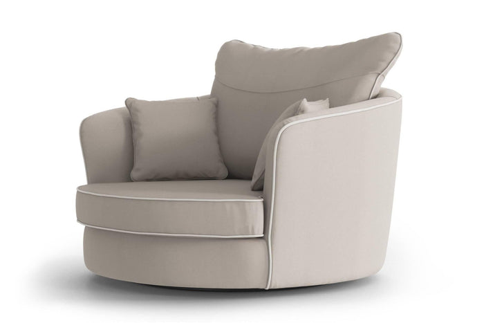 NADUVI Collection Fauteuil Vendôme linnen draaibaar met contrast