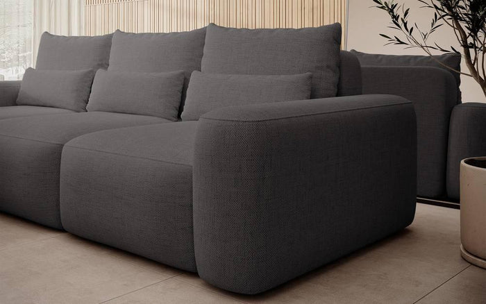 NADUVI Collection Hoekbank met slaapfunctie Calvados links chenille