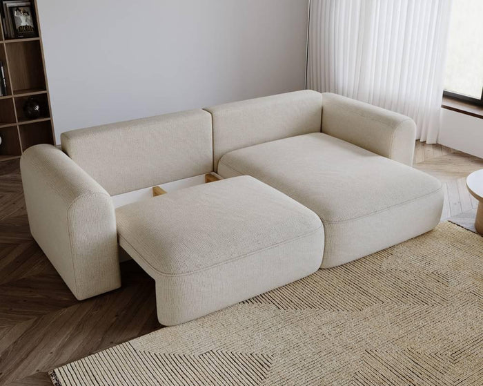 NADUVI Collection Hoekbank met slaapfunctie Salvatore chenille